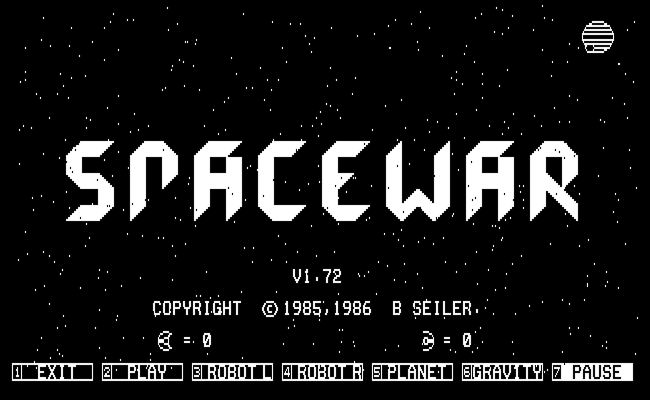 The original 1985 DOS title screen